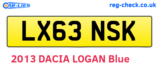 LX63NSK are the vehicle registration plates.
