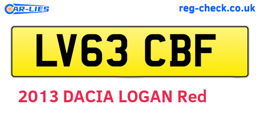 LV63CBF are the vehicle registration plates.