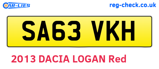 SA63VKH are the vehicle registration plates.