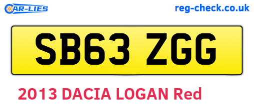 SB63ZGG are the vehicle registration plates.