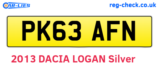 PK63AFN are the vehicle registration plates.