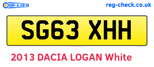 SG63XHH are the vehicle registration plates.