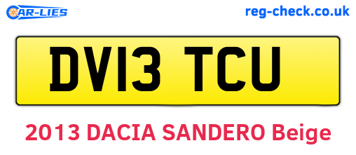 DV13TCU are the vehicle registration plates.