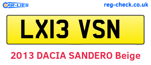 LX13VSN are the vehicle registration plates.