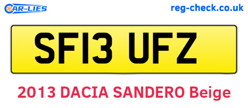 SF13UFZ are the vehicle registration plates.