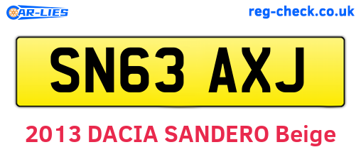 SN63AXJ are the vehicle registration plates.
