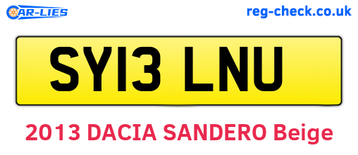 SY13LNU are the vehicle registration plates.