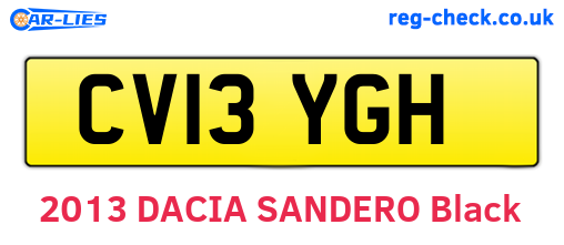 CV13YGH are the vehicle registration plates.