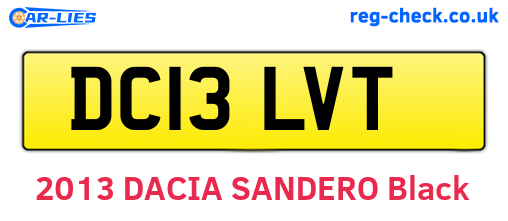 DC13LVT are the vehicle registration plates.