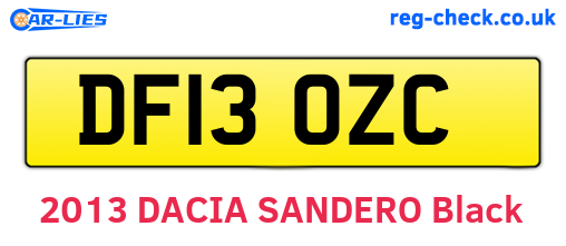 DF13OZC are the vehicle registration plates.