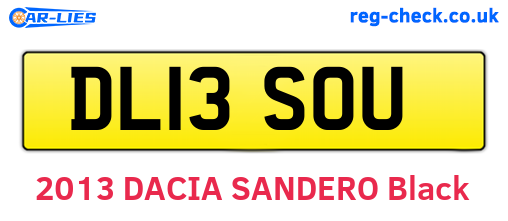 DL13SOU are the vehicle registration plates.