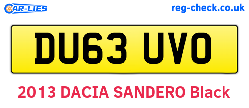 DU63UVO are the vehicle registration plates.