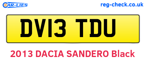 DV13TDU are the vehicle registration plates.