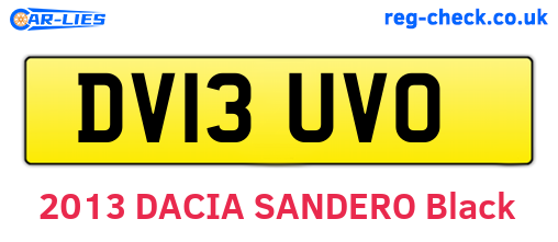 DV13UVO are the vehicle registration plates.