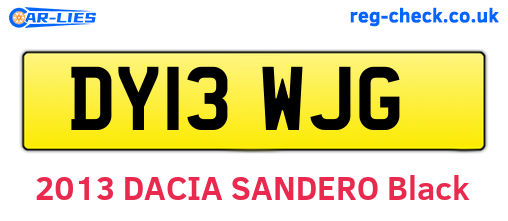 DY13WJG are the vehicle registration plates.