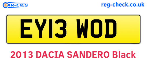 EY13WOD are the vehicle registration plates.