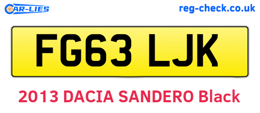 FG63LJK are the vehicle registration plates.