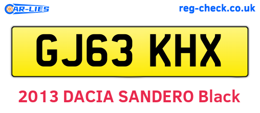GJ63KHX are the vehicle registration plates.
