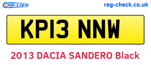 KP13NNW are the vehicle registration plates.