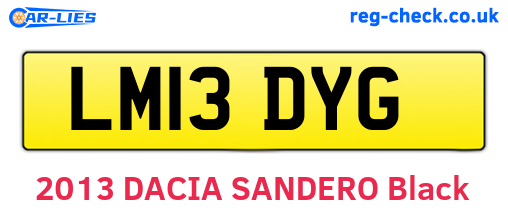 LM13DYG are the vehicle registration plates.