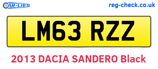 LM63RZZ are the vehicle registration plates.