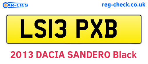LS13PXB are the vehicle registration plates.