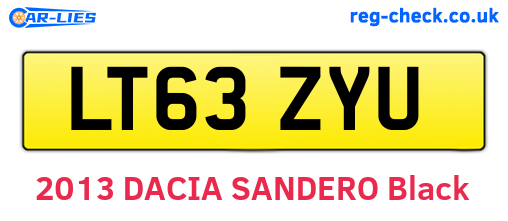 LT63ZYU are the vehicle registration plates.