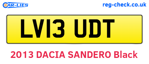 LV13UDT are the vehicle registration plates.