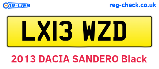LX13WZD are the vehicle registration plates.