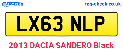 LX63NLP are the vehicle registration plates.