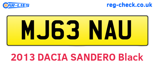 MJ63NAU are the vehicle registration plates.