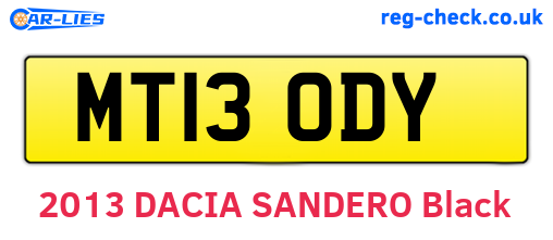 MT13ODY are the vehicle registration plates.