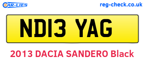 ND13YAG are the vehicle registration plates.