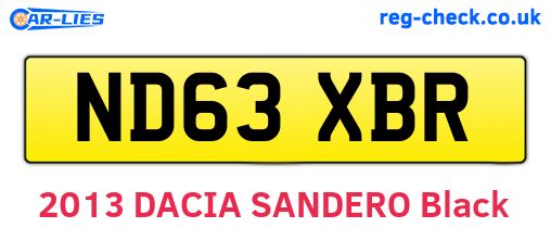 ND63XBR are the vehicle registration plates.