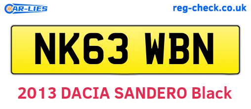 NK63WBN are the vehicle registration plates.