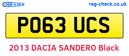 PO63UCS are the vehicle registration plates.