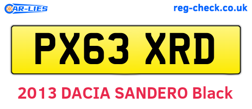 PX63XRD are the vehicle registration plates.