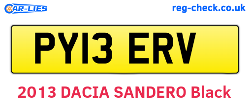 PY13ERV are the vehicle registration plates.