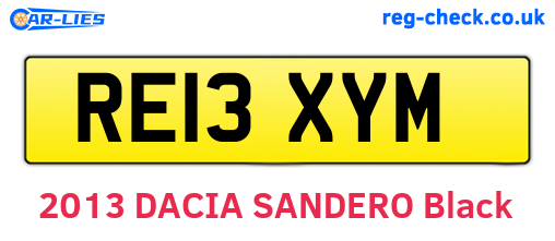 RE13XYM are the vehicle registration plates.