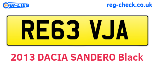 RE63VJA are the vehicle registration plates.