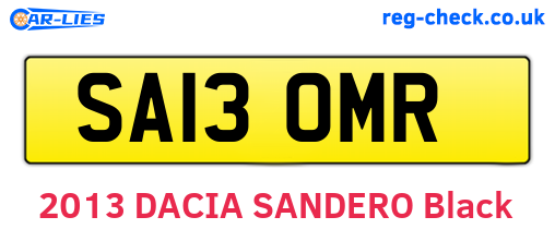 SA13OMR are the vehicle registration plates.