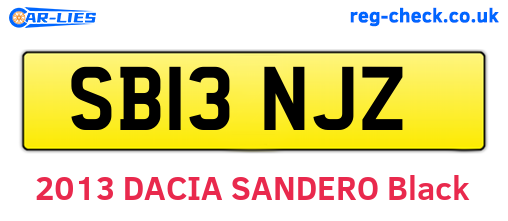 SB13NJZ are the vehicle registration plates.