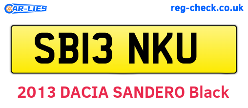 SB13NKU are the vehicle registration plates.