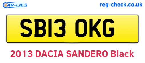 SB13OKG are the vehicle registration plates.