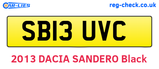 SB13UVC are the vehicle registration plates.