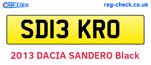 SD13KRO are the vehicle registration plates.