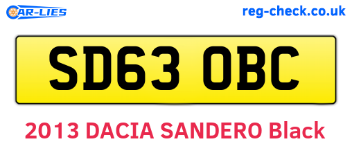 SD63OBC are the vehicle registration plates.