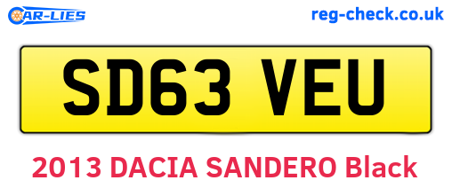 SD63VEU are the vehicle registration plates.
