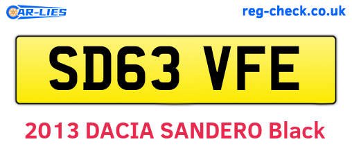 SD63VFE are the vehicle registration plates.