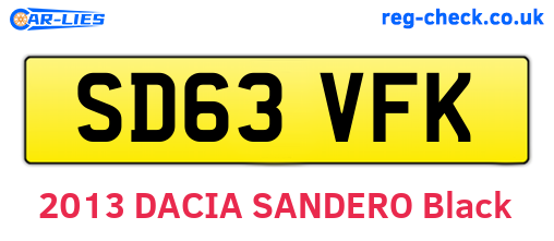 SD63VFK are the vehicle registration plates.